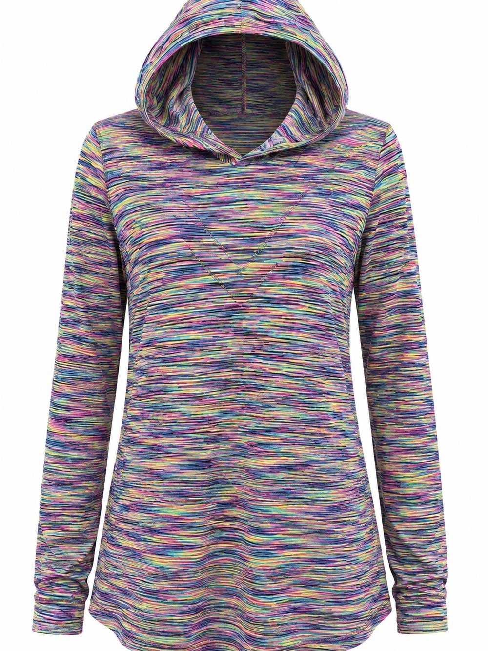 Diadora Multicolor Space Dye Hooded Long Sleeve Athletic Top | Size XS - Picture 2 of 9
